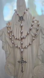 Austrian Crystal Pearl Catholic Rosary