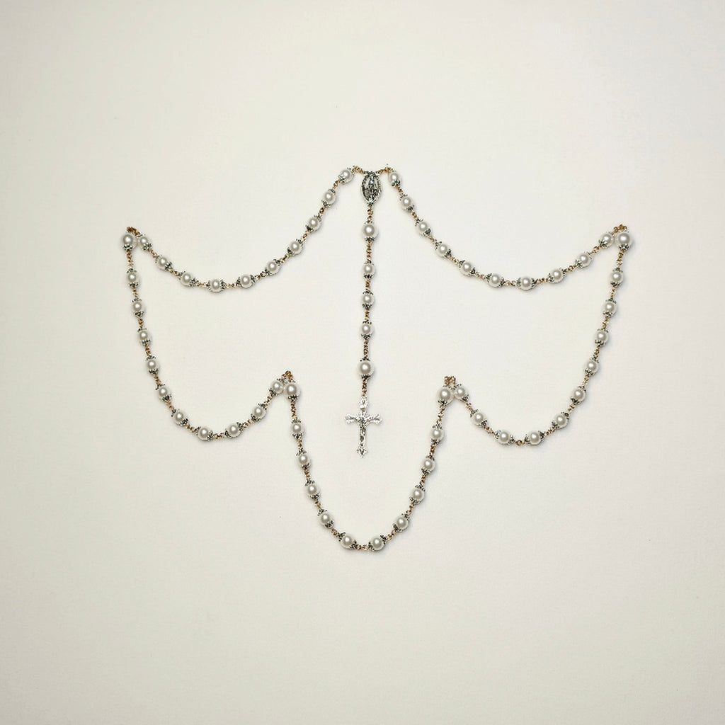 Austrian Crystal Pearl Catholic Rosary