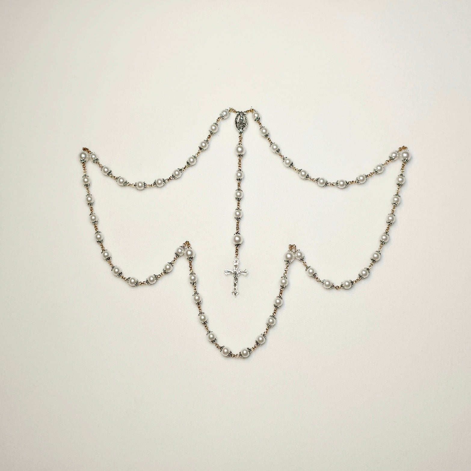 Austrian Crystal Pearl Catholic Rosary