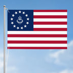 Sacred Heart of Jesus Betsy Ross American Flag 13 Stars