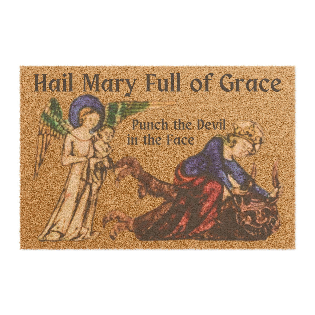 Our Lady Wrestling a Demon Doormat