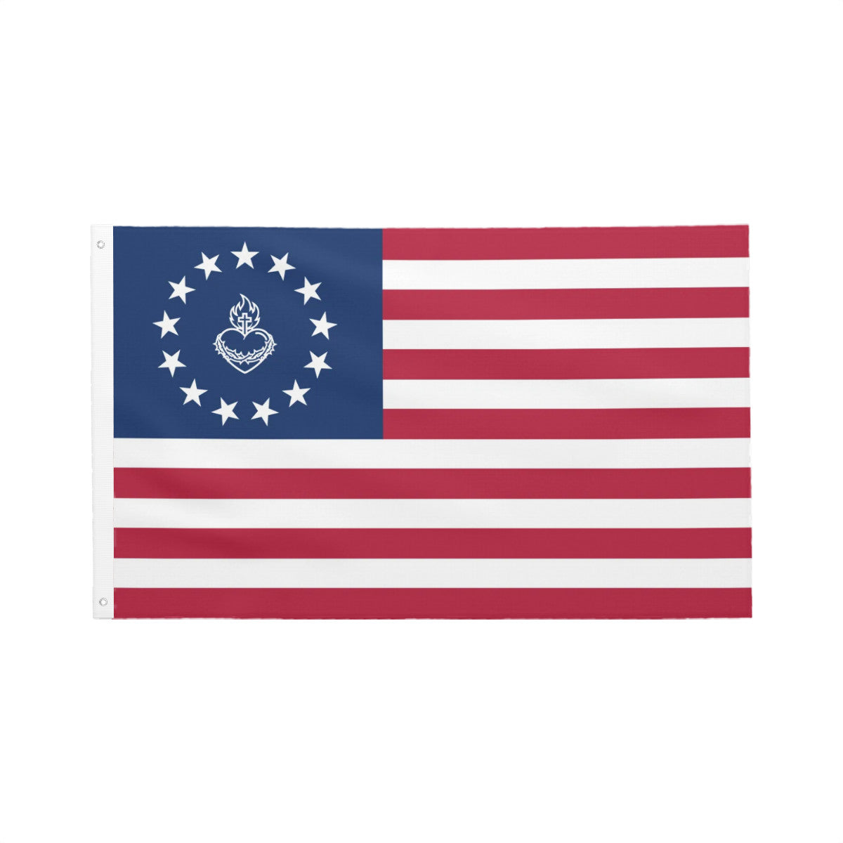 Sacred Heart of Jesus Betsy Ross American Flag 13 Stars