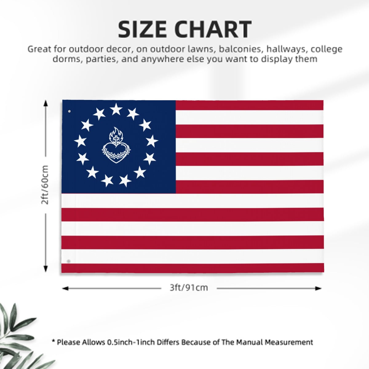 Sacred Heart of Jesus Betsy Ross American Flag 13 Stars